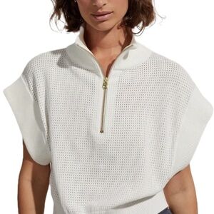 Varley Fulton Short-Sleeve Half-Zip Crop Pullover
